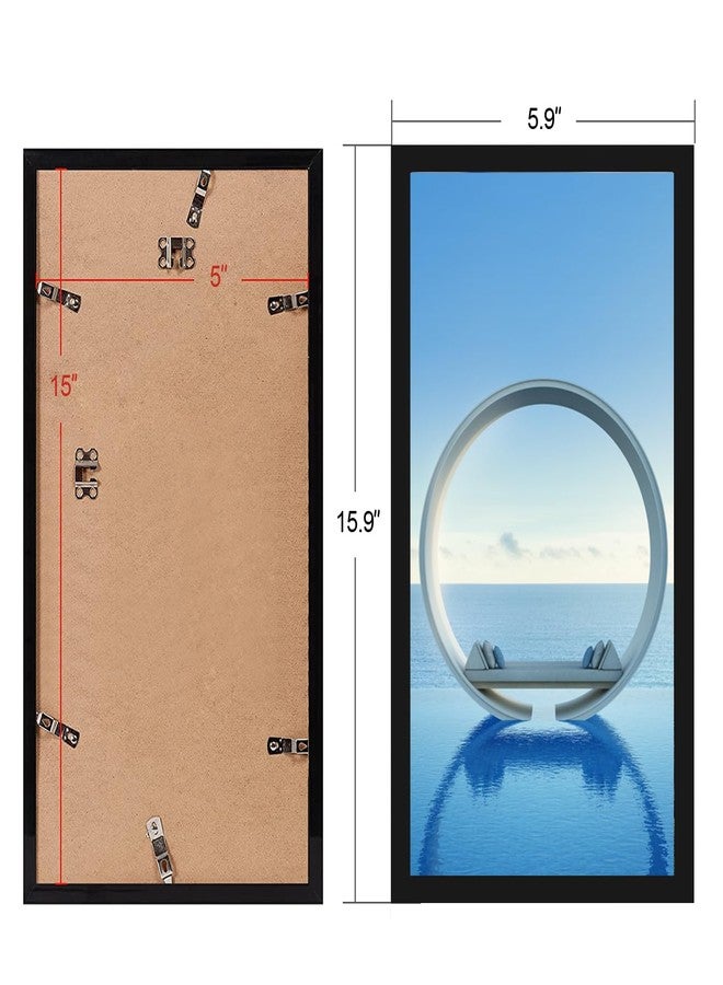 MENNTHUI 5x15 Black Picture Frame, Wall Mounting Horizontally or Vertically, Decoration for Photos, Paintings, Posters, Artwork - Image 2